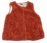 Jahodová kožušinová podšitá vesta Kiabi