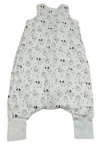 Bílý zateplený spací pytel s lesními zvířaty