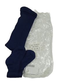 Nové - Tmavomodré žebrované punčocháče