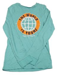 Tyrkysové pyžamové triko s potiskem H&M