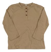 Hnědé triko s knoflíky Shein