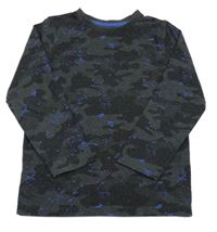 Tmavošedé army skvrnité triko Matalan