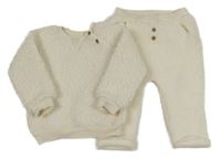 2set - Světlebéžová huňatá mikina + tepláky Tu