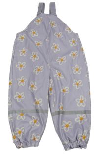 Lila květované nepromokavé lehce zateplené laclové kalhoty George