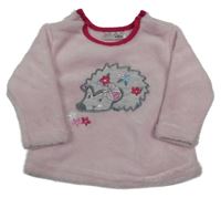 Svetloružová chlpatá mikina s ježkom Ergee