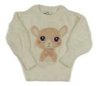Svetlobéžový chlpatý sveter so srnkou C&A
