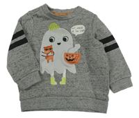 Sivá melírovaná mikina s duchem C&A