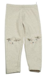 Béžové melírované zateplené legíny s kočkami C&A