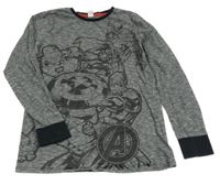 Černé pruhované triko s Avengers C&A