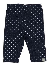 Tmavomodré capri legíny so srdiečkami Liegelind