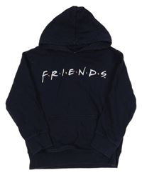 Tmavomodrá mikina s nápisom a kapucí - Friends
