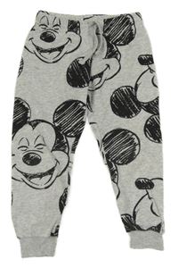 Šedé melírované tepláky s Mickeym H&M
