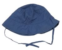 Tmavomodrý plátenný klobúk H&M