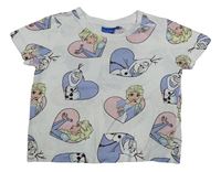 Bílé tričko s Elsou a Olafem Primark