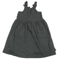 Tmavosivé melírované teplákové šaty s mašľami H&M