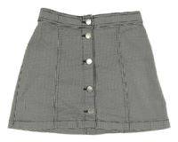 Čierno-biela kockovaná rifľová prepínaci sukňa H&M