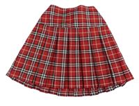 Červeno-čierno-biela kockovaná skladaná sukňa Primark