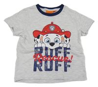 Šedé melírované tričko s Marshallem - Paw Patrol Nickelodeon