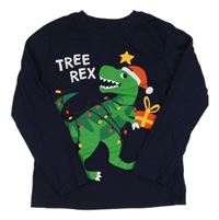 Tmavomodré triko s dinosaurem H&M