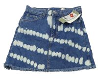 Modro-bílá vzorovaná riflová sukně H&M