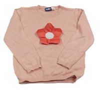 Svetloružový sveter s kvetinou Lupilu