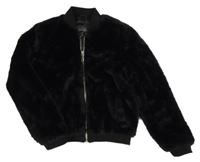 Čierna kožušinová podšitá bunda C&A