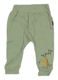 Zelené tepláky s žirafami 