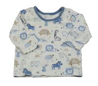 Bílo-modré triko se zvířaty George