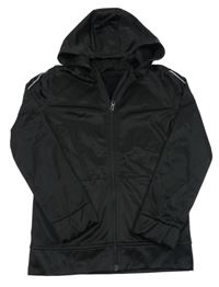 Čierna športová prepínaci mikina s kapucňou