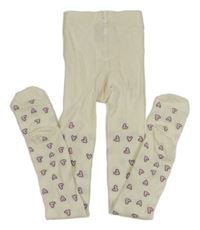 Smetanové punčocháče se srdíčky H&M