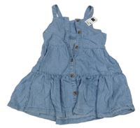 Nové - světlemodré propínací šaty riflového vzhledu dunnes 