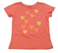 Korálové tričko se srdíčky z flitrů Esprit