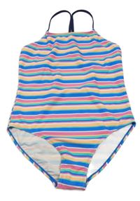 Nové - farebné pruhované jednodielne plavky MANGUUN