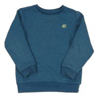 Petrolejová melírovaná mikina s výšivkou Tu