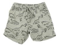 Sivé plátenné kraťasy s dinosaurami Primark