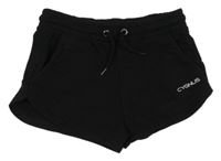 Čierne teplákové kraťasy s nápisom