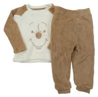 Hnědo-bílé chlupaté pyžamo s Púem Primark