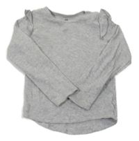 Šedé žebrované triko s volánky H&M