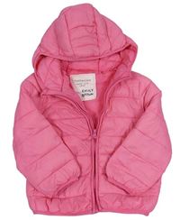 Ružová šušťáková prechodná bunda s kapucňou Mothercare