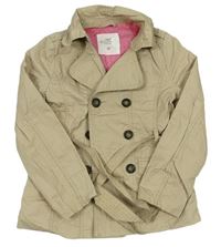 Béžový plátenný jarný kabát s opaskom H&M