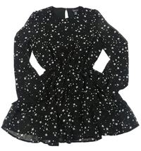 Černé šifonové šaty s hvězdami New Look