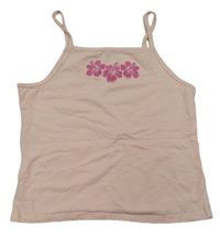 Světlerůžový crop top s květy New Look