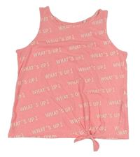 Neónově ružový crop top s nápismi zn. C&A