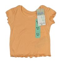 Oranžové žebrované tričko Primark