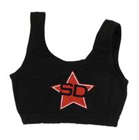 Černý crop top s hvězdou 