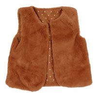 Hrdzavá kožušinová podšitá vesta Dunnes Stores