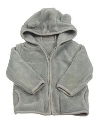 Sivá plyšová prepínaci mikina s kapucňou