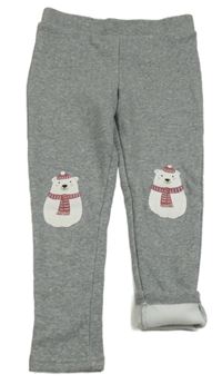 Šedé zateplené legíny se medvídky Primark