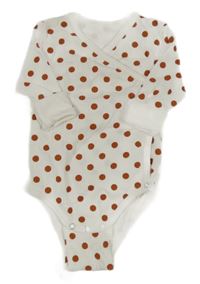 Bílo-rezavé žebrované puntíkaté zavinovací body 