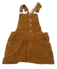 Hnědé laclové manšestrové šaty 